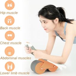 bellveen Bellveen® Ab Roller Wheel Exercise with Elbow Support, Automatic Rebound Abdominal Wheel, Double Wheel elbow and knee support for gym (Multi color) image 5