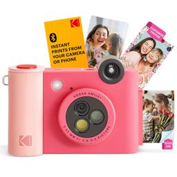 KODAK Smile+ 2-in-1 Digital Instant Print Camera & Wireless Bluetooth Photo Printer - 10MP, Special-Effect Rotating Lens, Zink 2x3” Sticky-Back Photos, Print via Fun App from Smart Devices - Fuchsia image 1