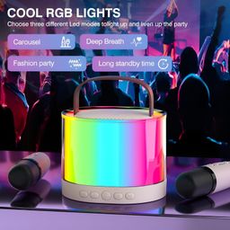 VEHOP Party Fusion Karaoke Bluetooth Speaker with 10W RMS Stereo Sound, Wireless Mic with 4 Voice Changing Modes, RGB Lights, 10Hrs Non-Stop Music, Multi-Compatibility Modes and Type-C Charging. image 3