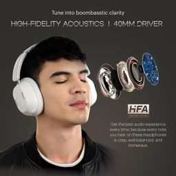 Noise Newly Launched Airwave Max 5 Wireless Over-Ear Headphones with Adaptive Hybrid ANC (up to 50dB), HFA Tech, 80H Playtime, Dual Pairing(Calm White) image 3
