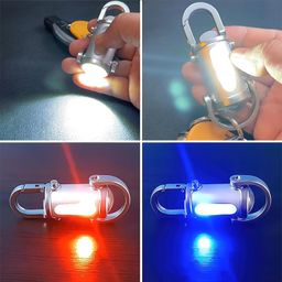 WISKA Mini Torch 1200 Lumens Super Bright Pocket Size Small LED Flashlight, USB C Rechargeable Keychain LED Light, Portable Key Ring Powerful COB Torchlight for Emergencies Use image 4