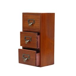ATORSE Desktop Drawer Rustic Tabletop Container Case Wood for Dresser Craft Grocery image 2