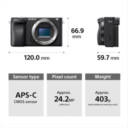 Sony Alpha ILCE-6400L 24.2MP Mirrorless Camera (Black) with 16-50mm Power Zoom Lens | APS-C Sensor | Real-Time Eye Auto Focus | 4K Vlogging Camera | Tiltable LCD - Black image 3