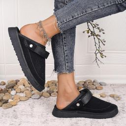 calandis ™ Clogs Slippers Fashionable PU Suede Leather for Indoor Outdoor House Sandals 39 | Sandals & Flip Flops | Womens Shoes image 3