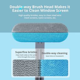 dodge 'n wolves Multifunctional Screen Brush 4 in 1 Mesh Cleaning Brush with Extended Handle Window Cleaning Brush Mosquito Net Cleaner Double Sided Window Cleaner Window Mesh Cleaner image 2