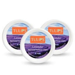 Tulips Nail Polish Remover Wipes, Enriched with Lavender Oil & Tea Tree Oil (30 Wipes each) (Pack of 3) image 2