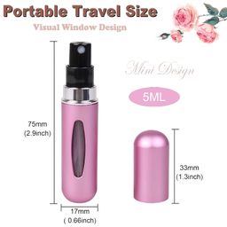 bestaqua BESTAQVA Portable Refillable Perfume Atomizer Spray Bottle, Mini Scent Pump Case, Empty Perfume Atomizer For Traveling And Outgoing, 2 Pcs Pack Of 5Ml - Multicolour image 5