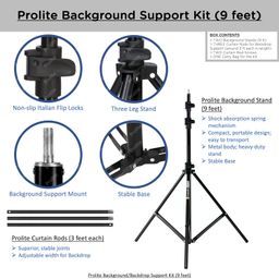 PROLITE Background Support Kit (9ft x 9ft) for Backdrop Photography & Videography with Carry Bag (Portable & Foldable) image 4