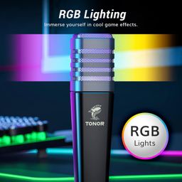 TONOR RGB USB Microphone, Cardioid Condenser Computer PC Mic with Tripod Stand, Pop Filter, Shock Mount for Gaming, Streaming, Podcasting, YouTube, Twitch, Compatible with Laptop Desktop,TC30 with RGB image 3