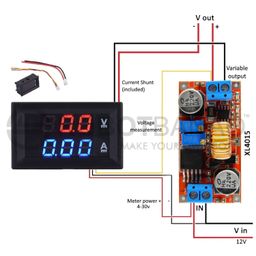 Robotbanao Dual LED 0.28” Red-Blue Display Digital Voltmeter (0-100V) and Ammeter (10A)-LED Display-Digital Voltmeter Ammeter-Voltage Current Tester image 4