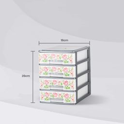 Nayasa Tuckins Deluxe No. 14 Plastic Rectangular Storage (White, Standard, 19.5 cm x 27.5 cm x 27 cm) - 4 Drawers image 3
