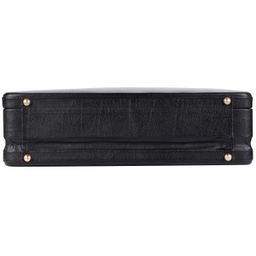 klauss Leather Expandable Briefcase for Men - Genuine Leather Attachi Suitcase with Combination Lock - Office and Business Hand Bag - Executive Laptop Briefcase- 43 x 10.5 x 32cm (Black) image 5