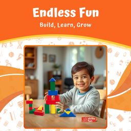 Skillofun Wooden Building Block Set, Inspire Creativity and Learning with 50 Vibrant Blocks - Enhance Hand-Eye Coordination, Fine Motor Skills, and Color Recognition for Toddlers and Kids Aged 1+ image 2