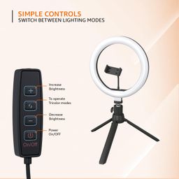 Amazon Basics 12-inch Professional LED Ring Light with Tripod Stand | 3 Color Temperature Modes | 10 Brightness Settings | Suitable for Photoshoot, Makeup, Videography image 3