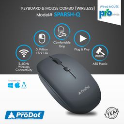 ProDot ProSeries Wireless Chicklet Keyboard Mouse Set I Plug & Play I Adjustable 1000-1600 DPI I 10M Keystrokes I Spill Resistant I 2.4Ghz 10m Range I Works with Windows, iOS, Linux image 5