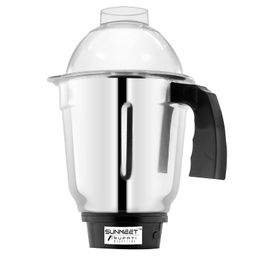 Sunmeet Liquid jar for Mixer Grinder Stainless Steel Mixer Liquid Jar with Handle Heavy Duty Aluminium Base with Lid Fitting All Regular Grinder Mixer (1000 ml) Mixer Juicer Jar (1000 ml) image 1