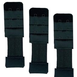 dolly plus Bra Extender Black 2 × 3 Hook Extender with Elastic image 1