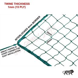 easyshoppingbazaar Anti Bird Net/Pigeon Net/Balcony Net 8 X 12 (244cmX366cm 25 mm Hole Color Green) (Clips and Tying Ropes Include) image 4