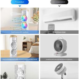 F4FIVE Portable Mini Air Coller Fan,4000mah Double-Ended Spray Cooling- With Mist Humidifier | Rechargeable USB FAN | with1.5 Meter USB Cable Quite Mini Fan with Remote Controller | MULTICOLOUR image 5