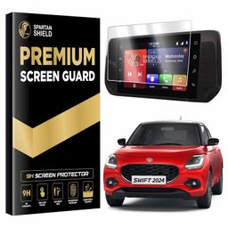spartan shield SCREEN PROTECTOR For NEW MARUTI SUZUKI SWIFT 2024 FACELIFT || 7 INCH INFOTAINMENT Guard | Swit VXI VXiO ZXi Anti Scratch Display Accessories for Car LCD Touchscreen [Not Tempered Glass] image 1
