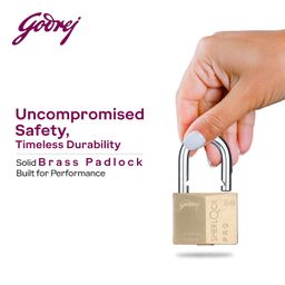godrej locking solutions and systems Godrej Locks | Sherlock Pro (60mm) Padlock | with 4 Keys | Premium Solid Brass Lock | Self-Locking Shackle | Double Locking | Rust-Resistant | Suitable for Doors, Outdoor Usage | 5 Years Warranty image 2