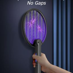 VELOMAX 3500V Mosquito Bat with UV Light,Foldable Mosquito Killer Racket,1200 mAh Battery,ABS Material,2 in 1 Mosquito Racket,1-Year Warranty (Black) image 4