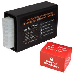 Autofy TOCSIN Plug & Play Highway Indicator Flasher For KTM Bikes With 6 Months Warranty - Indicator Blinker, Hazard Flasher Module (40 Patterns) image 1