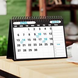 AccuPrints 2025 -Size 5.8 by 8.2 inch Offices Desk Calendar Large Dates with Space for Marks/Notes-Blacl Color image 4