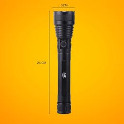 MZ M982 (Rechargeable LED Metal Torch) Zoomable 5 Modes Flashlight, Super Bright 200 W LED Light with 2400mAh Battery image 3