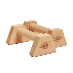 woodpower WOODPOWER® - PowerBars, Wooden Parallettes Push Up Bars, Joint-Friendly Beech Wood Calisthenics Equipment for Home, Durable Handstand Trainer Push Up Handles for Floors, XS, Set of 2 (Classic) image 1
