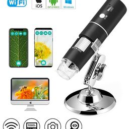 Microware WiFi Microscope Camera,Portable USB Digital Kids Microscope - 50x to 1000x 1080P HD Video Magnification with 8 LED Light for iOS/Android/Windows/Mac image 2