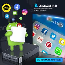 qsicisl Android 13.0 CarPlay Ai Box Streaming 3.0,8-Core 3 in 1 Support Wireless CarPlay/Wireless Android Auto,4K Google Play Store,Netflix,YouTube,Hulu...Qualcomm 6225,5G WiFi (8G+128G) image 4