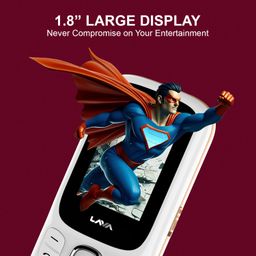 Lava A3 Torch Dual Sim Keypad Mobile Phone | 1750mAh Big Battery | Quad Strip Torch & Slide Button | 1.8" Large Display | Vibration Alert | 7 Language Support (White Beige) image 4