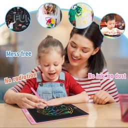 HOMESTEC LCD Color Writing Tablet, Digital Whiteboard for Noting Reminders Write or Drawing (8.5 Inches, Pink) image 2