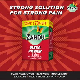 Zandu Ultra Power Balm | For Pain Relief from Strong Headache, Bodyaches & Cold | Bone, Joint & Muscle Care | 50 ML image 3