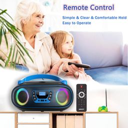 wiithink CD Player Boombox with Bluetooth,FM Radio,Remote Control,USB Input and 3.5mm AUX Headphone Jack,CD-R/CD-RW/MP3/WMA Playback image 3