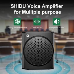 Shidu S617 Mini Voice Amplifier with Wired Headset,16W Speaker, Mute Function, Bluetooth 5.0, AUX Input and Type C Charging Port for Teachers Tour Guides Coaches Classroom Meeting image 2