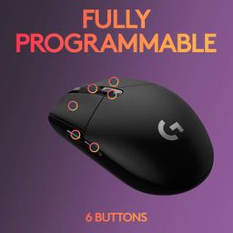logitech g Logitech G304 Lightspeed Wireless Gaming Mouse, Hero Sensor, 12,000 DPI, Lightweight, 6 Programmable Buttons, 250h Battery Life, On-Board Memory, Compatible with PC/Mac - Black image 5