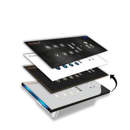VALUECON i380 6 modular Smart Wifi Switch Board with 4 Switch,1 Fan,1 Socket, C & A type USB charging ports|Finger-touch, App Control, Voice-controlled by Alexa, Google Home, Google Assis (GLDN_GRY) image 1