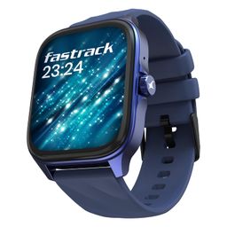 Fastrack New Astor FS1 PRO Smart Watch, Large Super AMOLED Display (1.97") AOD, AI Voice Assistance, Functional Crown, SingleSync BT Calling, 100+ Sports Modes & Smartwatch Faces, IP68 (Blue) image 1