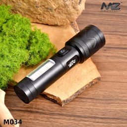 MZ M034 (Rechargeable LED Metal Torch) Zoomable with 3 Modes Flashlight, Super Bright 80W LED Light with 1200mAh Battery image 4