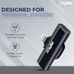 Digitek (DWM-002 Wireless Microphone for iPhone with Noise Cancellation, Collar Clip & Crystal-Clear Audio for Vlogs, YouTube, Interview & Live Streaming image 3