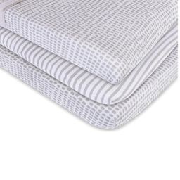ely's & co. Waterproof Changing Pad Cover Set | Cradle Sheet Set by Ely's & Co no Need for Changing Pad Liner Taupe Splash & Stripe 2 Pack image 4