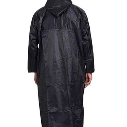 adorazone Men's Polyester Double-Layer Long Raincoat Poncho with Pockets, Adjustable Cap and Cover image 2