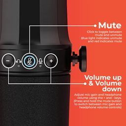 Audio Array AM-C11 XLR/USB Dynamic Podcast Microphone | Built-in Monitoring | One Touch Mute and Volume Control | Premium Metal Build | 2M XLR & USB Cable | Streaming, Gaming, Podcasting, Singing image 4