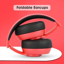 ZEBRONICS Zeb-Dynamic with Bluetooth Supporting Over Ear Wireless Headphones, Aux Input, Call Function and Media/Volume Control | Voice Assistant Support (Red) image 4
