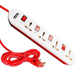 esystems 240 volts Extension Board, 4+4 Multi Plug Point Strip with LED Indicator, Individual Switches & Universal Sockets Extension Cord (2.8 Meter, White) image 1