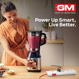GM 3060 E-Book 4 + 1 Power Strip Red & White Color 250 Volts with Master Switch, Indicator, Safety Shutter & 4 International sockets, Extension Cord for Home Appliances image 3
