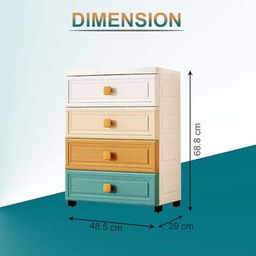 Kuber Industries 4-Layer Multi Storage Drawer Organizer - Cabinet & Chest Of Drawers For Storage - Big Size Plastic Rack -Multicolor image 3