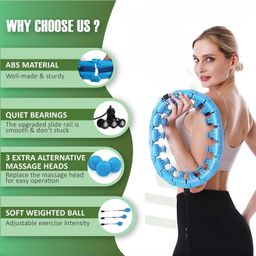 AKSHITRI Smart Hula Hoop, Smart Weighted Hula Hoop for Adults Weight Loss for Woman Man, Get Fit Infinity Hoop Plus Size, Exercise Hula Fitness Hoop, image 2